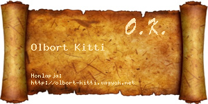 Olbort Kitti névjegykártya